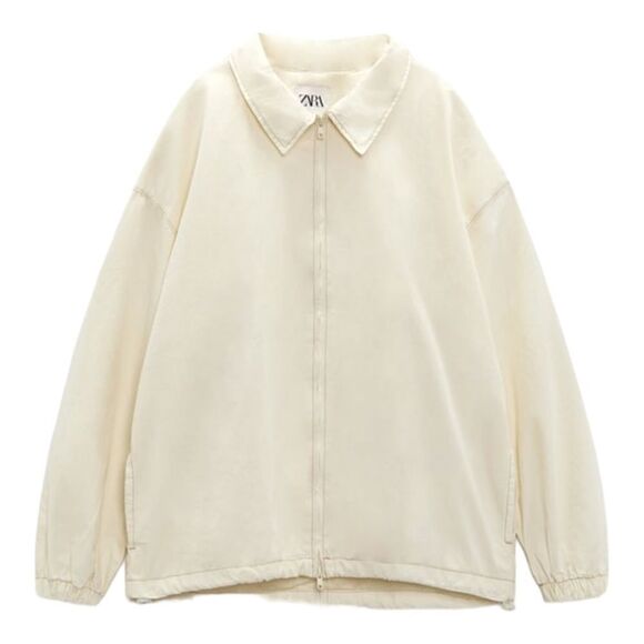 ZARA | Oyster White | JOGGER JACKET - Picture 2 of 9